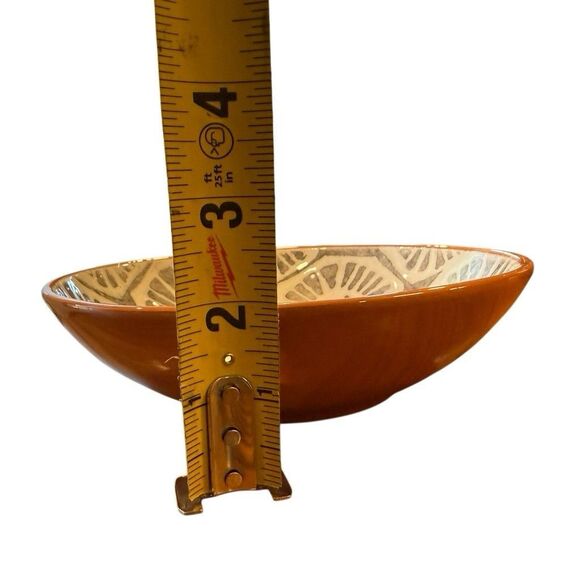 Crate & Barrel NICO  7” Terracotta Geometric Pattern Clay Glazed Soup Plate - Picture 10 of 10